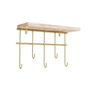 Hanah Home Estante de Pared de Madera Maciza Dorado y Marrón
